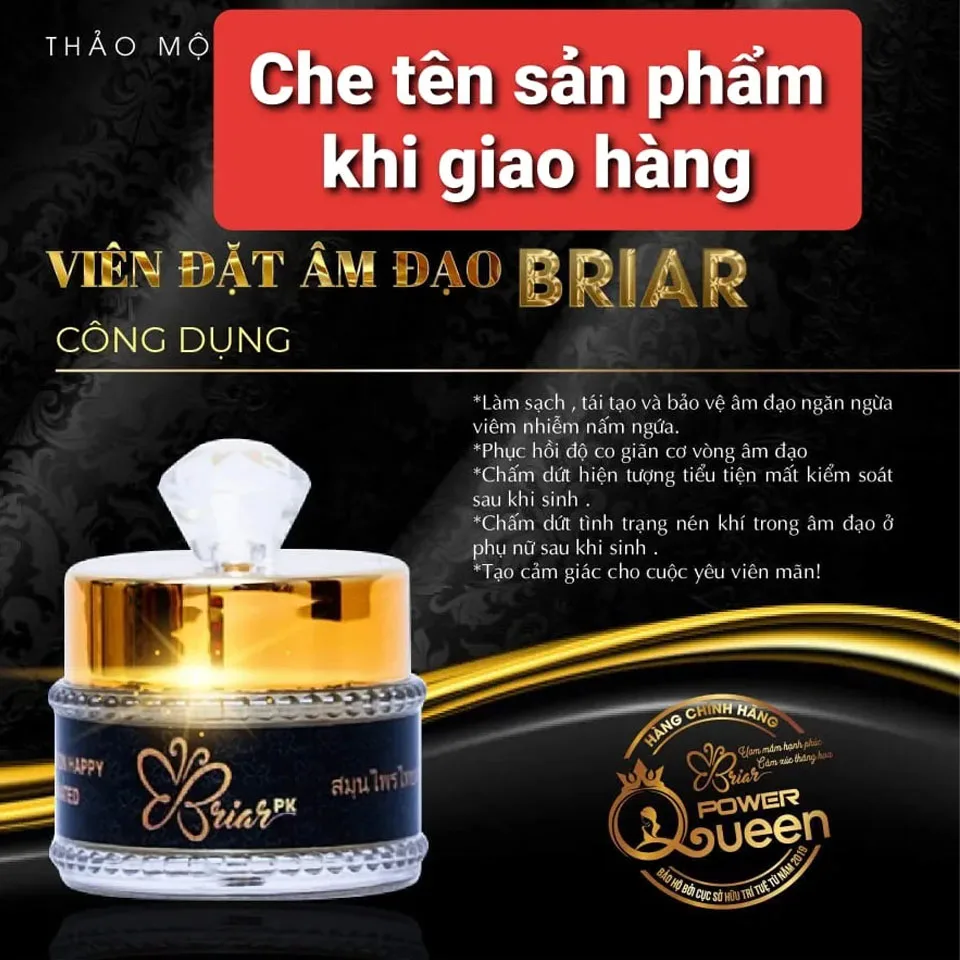 Vi&ecirc;n Đặt Se Kh&iacute;t BRIAR Ch&iacute;nh H&atilde;ng [10 Vi&ecirc;n] đặt se kh&iacute;t sạch Briar thảo mộc phụ khoa-Thảo Mộc Tầm Xu&acirc;n