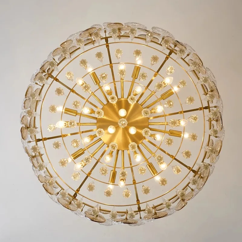 Modern Luxury Gold Glass Chandelier