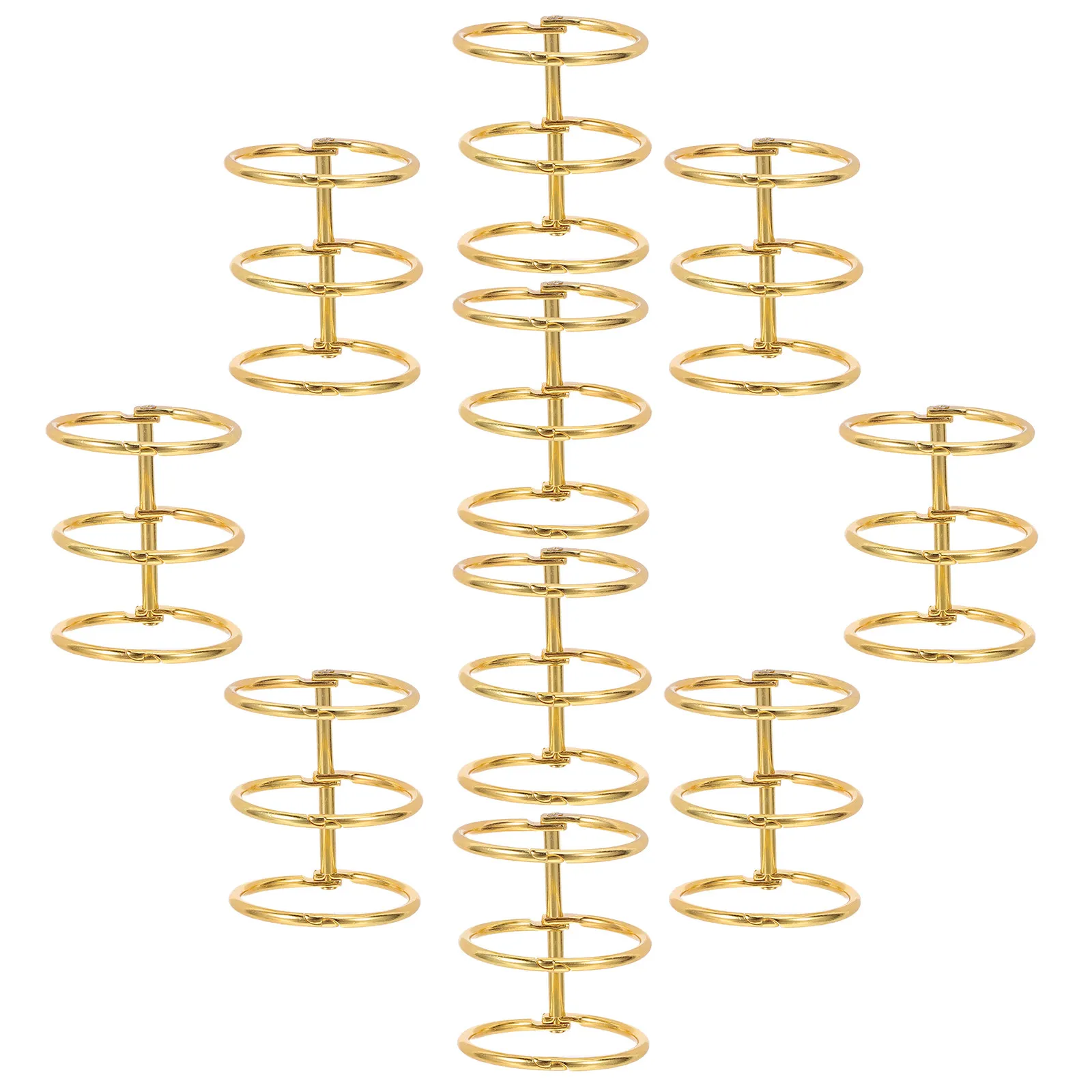10Pcs 대형 30Mm 3홀 금속 바인더 링 플래시 카드용 헤비 듀티 부드러운 마감 노트 카드 DIY 저널 스크랩북 도서
