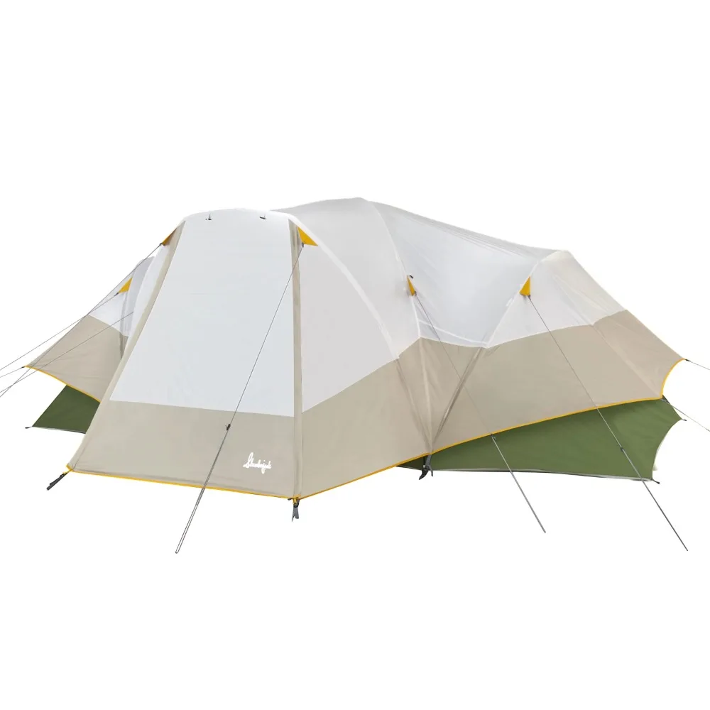 

Portable Folding Tents for Parties With Full Fly Tarp Aspen Grove 8-Person 2 Room Hybrid Dome Tent Off-White / Green Camp Air