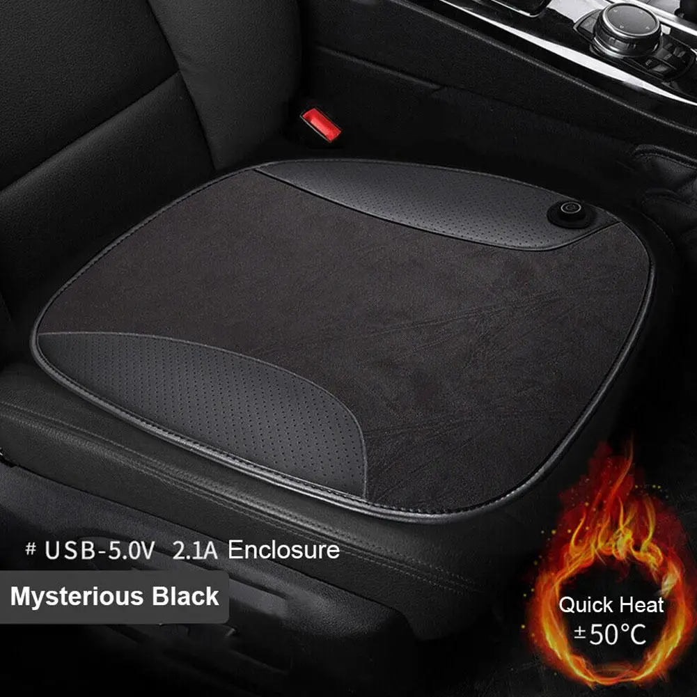

12V Car Seat Heated Cover Adjustable Temperature USB Car Auto Warmer Winter Seat Seat Heater Heating Soft Winter Seat Cushi H0D4