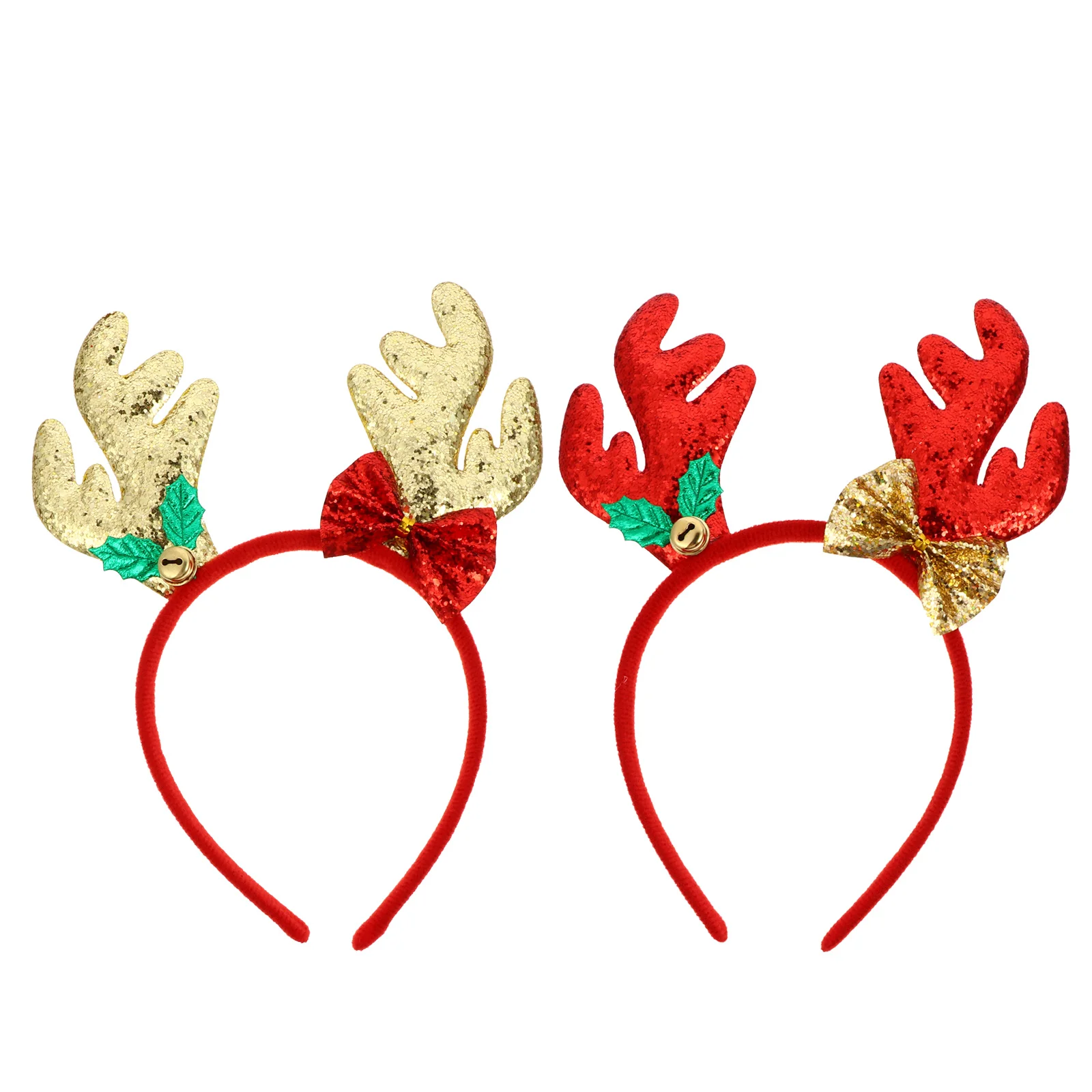 

2 Pcs Antler Glitter Headband Women Girl Hair Accessories Female Hoop Artificial
