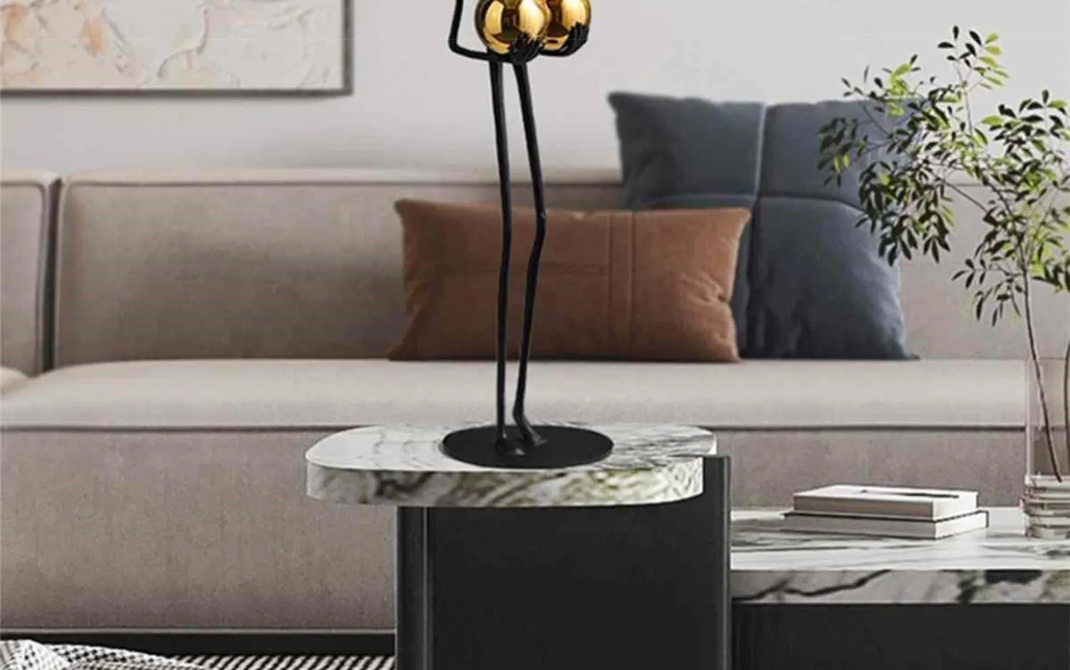 Creativity Figure Statue Modern Abstract Art Metal Iron Art Sculpture Home Decoration Living Room Bedroom Office Desktop Decor