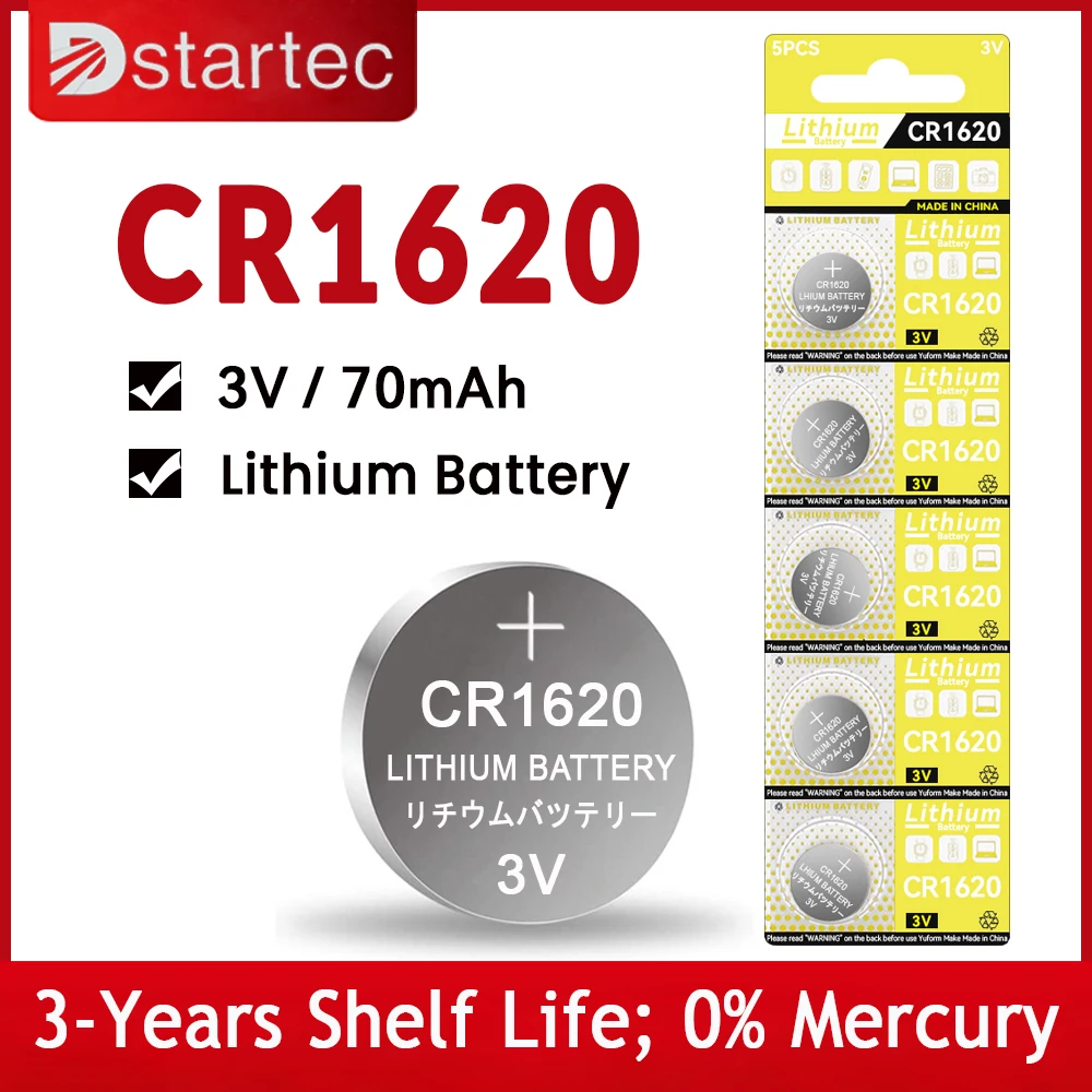 Batterie CR1620 Al Litio 3V - Confezione Da 5 Pezzi, Per Orologi, Telecomandi Auto E Elettronica - Foto 12