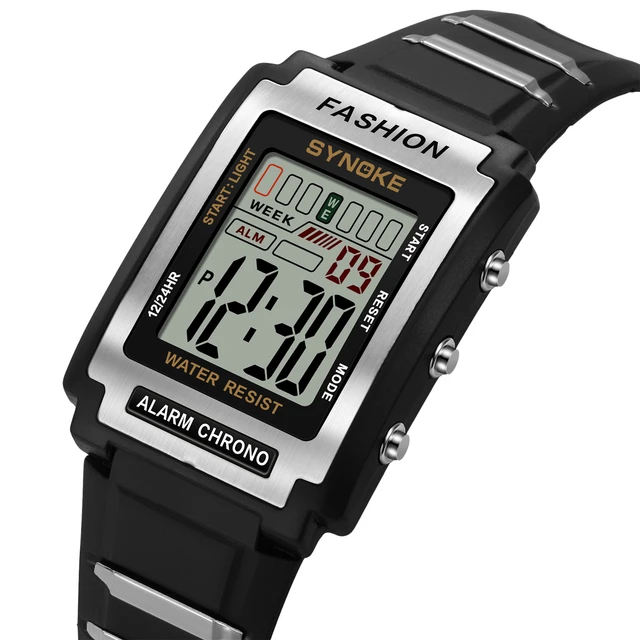 Montre Sport Homme Digitale Etanche 5 Bar avec Chronographe Alarme