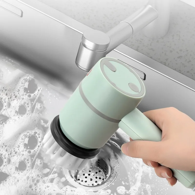 Automatic Electric Dishwashing Brush with 3 Brush Heads