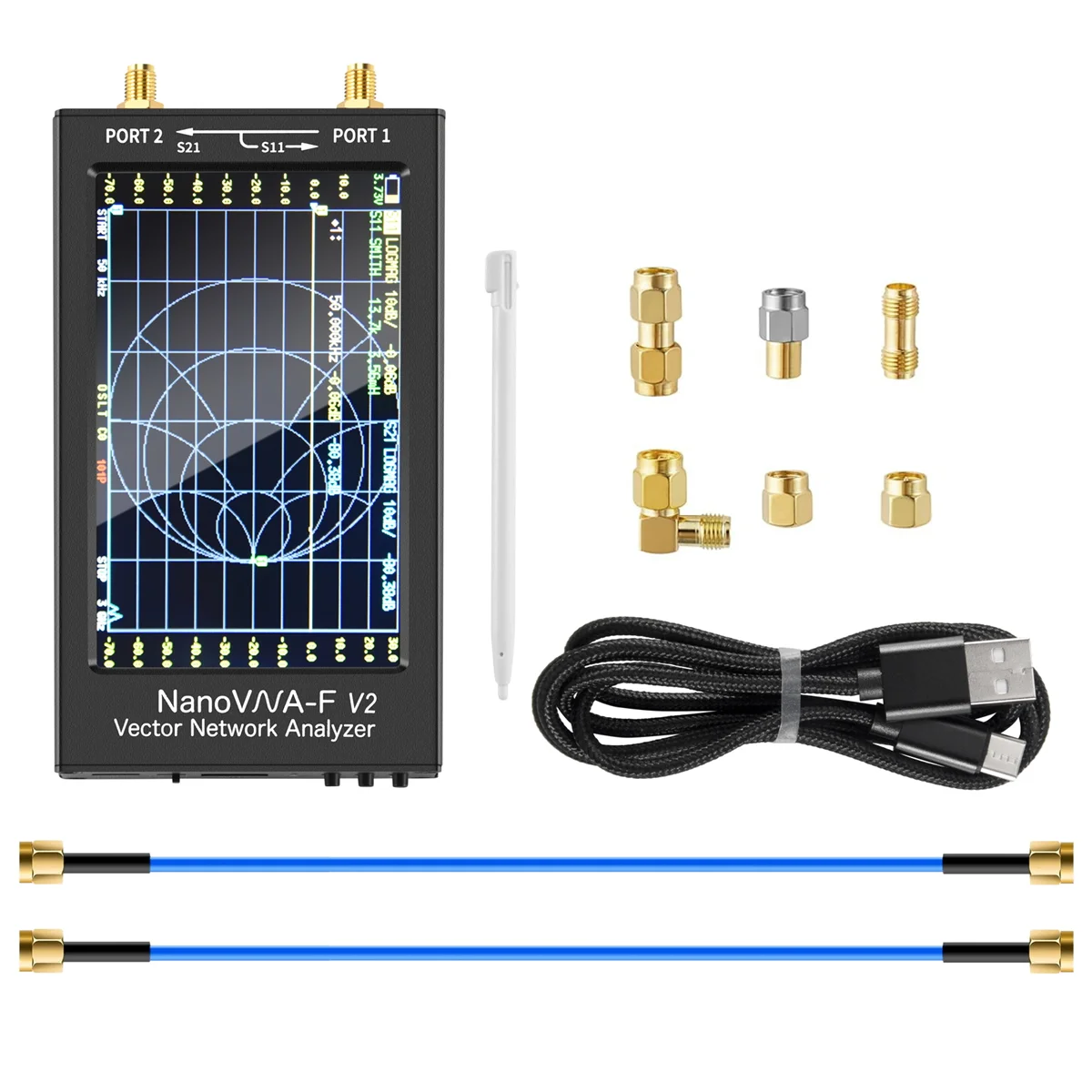 

-Векторный анализатор сети F V2, 50 кГц-3 ГГц, анализатор антенны HF, VHF, UHF, VNA, 4,3 дюйма, 5000 мАч