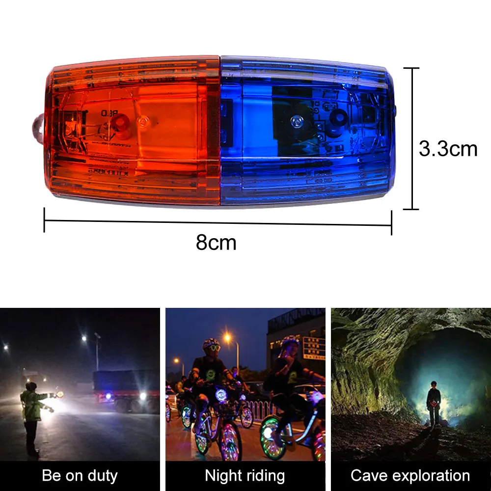 Red&Blue Police Warning Strobe Shoulder lights Rechargable LED Flashling  Safety Clip Lamp For Outdoor Rescue,Traffic Guidan