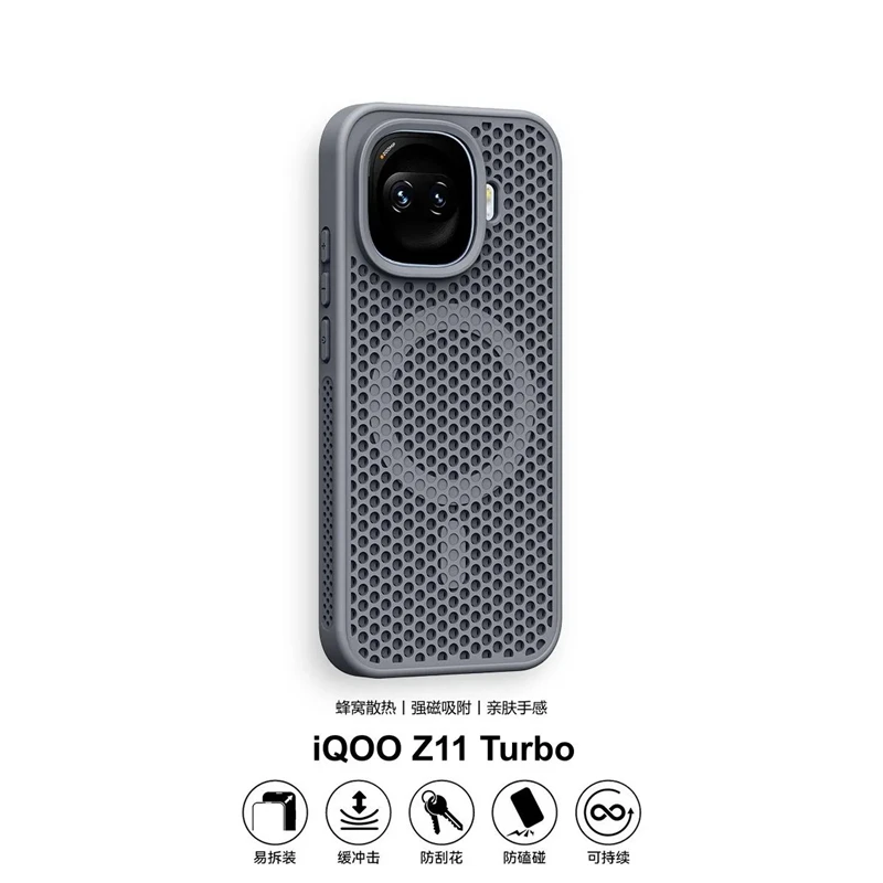 Enhanced Honeycomb Mesh Cooling Magnetic Phone Case - Shockproof Bumper Protective Back Cover