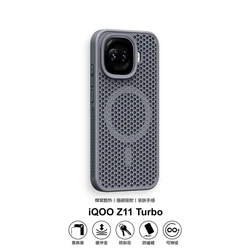Enhanced Honeycomb Mesh Cooling Magnetic Phone Case - Shockproof Bumper Protective Back Cover for Vivo iQOO Z11 Turbo (GRAY)