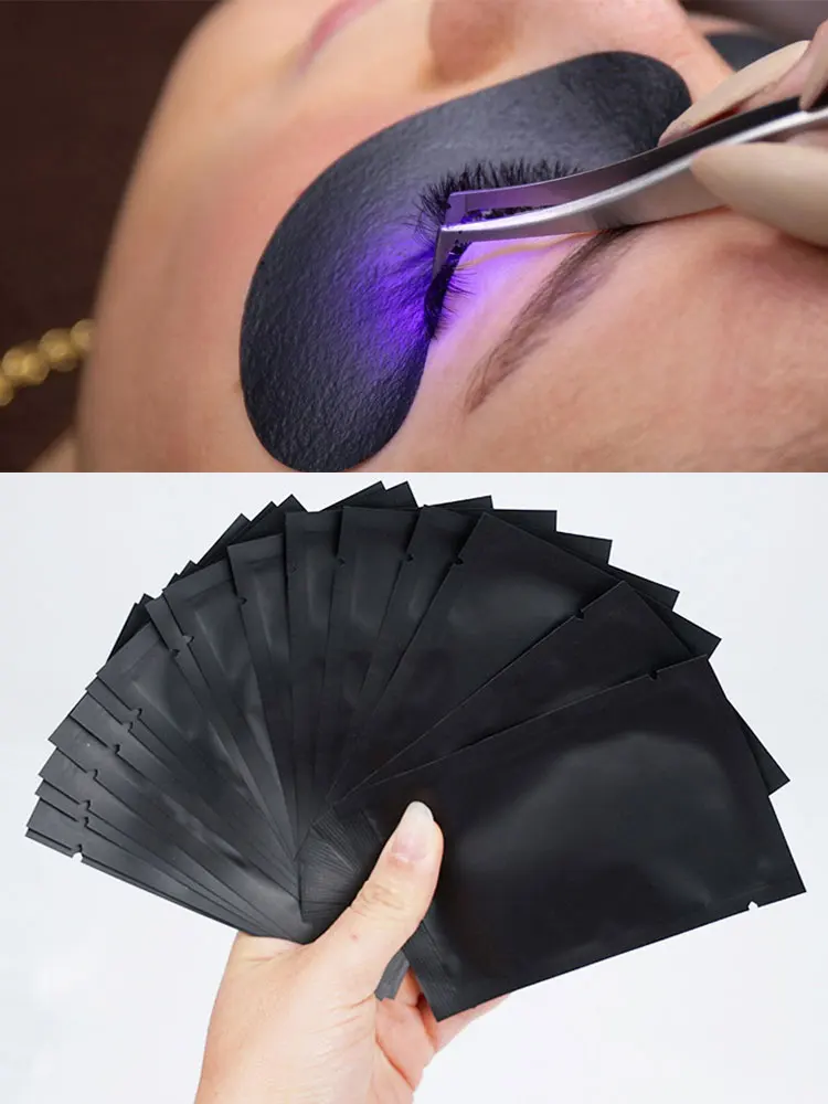 50pairs Padding UV Patches For Eyelash Extension Eye Gel Pads Hydrogel Isolate UV rays Paper Stickers Wraps Makeup Tools