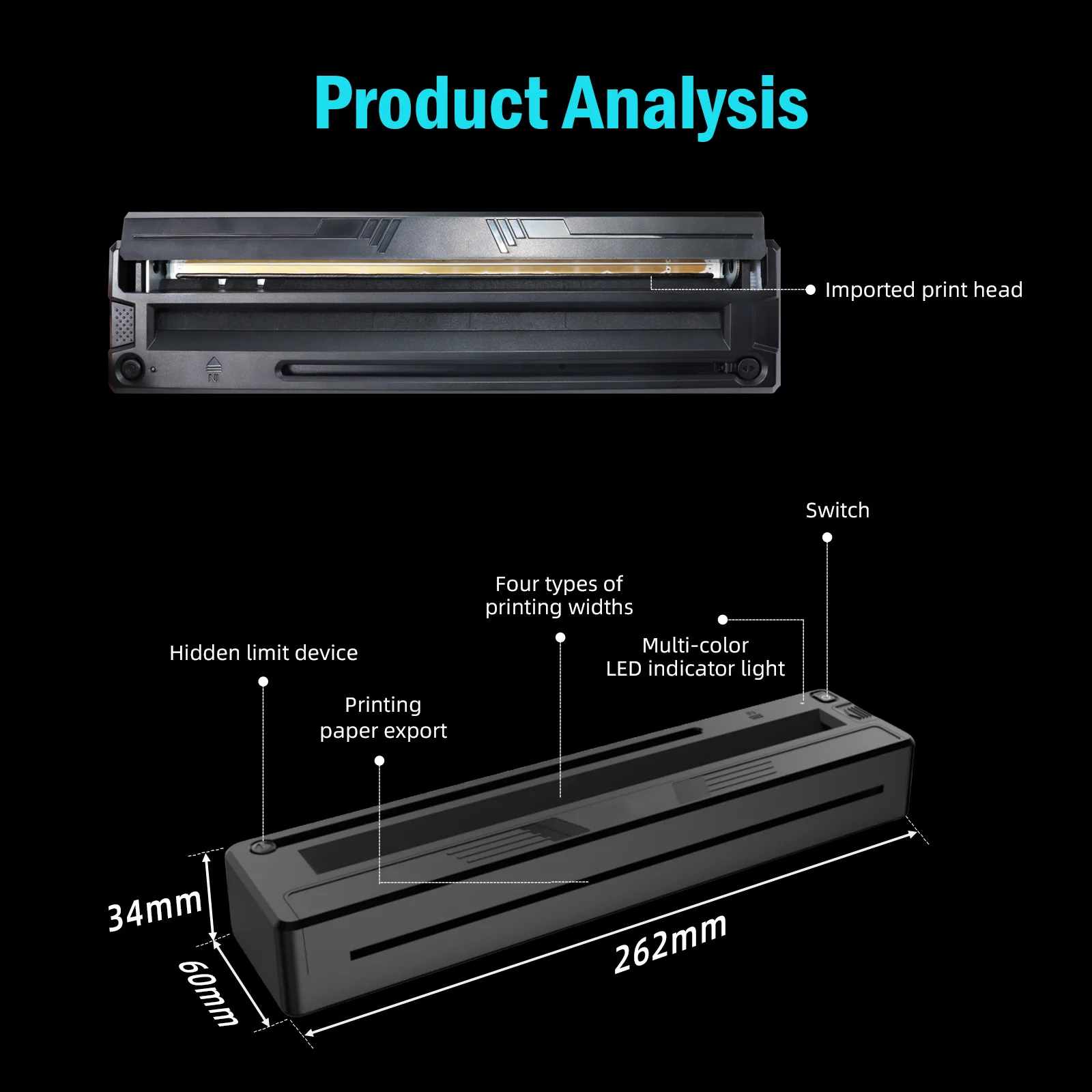 Wireless Tattoo Stencil Printer Portable Bluetooth A4 Thermal Printer for Tattoo Artists Shop Compatible with Android iOS Window