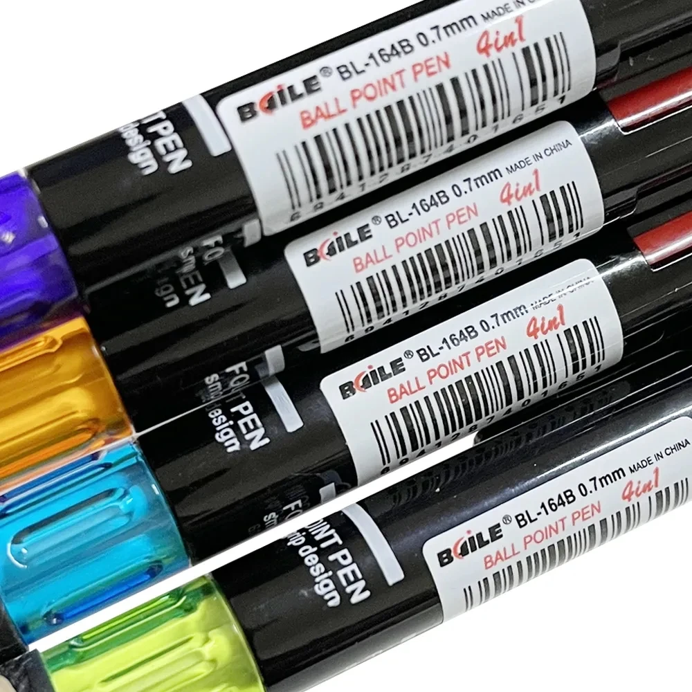 Ballpoint Pen 4pcs/set Creative 4 in 1 0.7mm Black Blue Red Green Ball Pen Office School Marking Cute Stationery