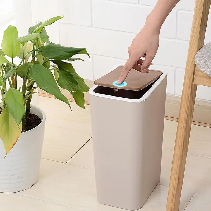 

Bathroom trash can with lid Press Top Bathroom Waste Basket Multifunctional Household Dustbin For Kitchen Living Room Bedroom