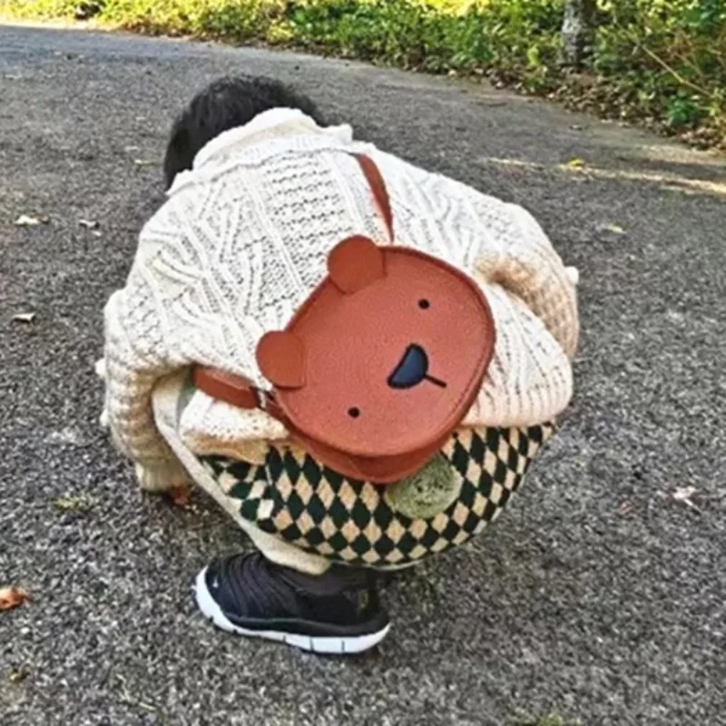 Children's Cartoon Cute Single Shoulder Bags Brown Bear Small Bag Baby Mini Bag Toddler Girls Boys Daily Matching Crossbody Bag