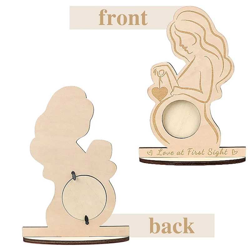 Wooden Woman Baby Ultrasound Photo Frame Sonogram Picture Frame Pregnancy Gift Baby Keepsake For Couples New Moms Father 1Pc photo frame wood canvas frame wood photo frame wood frame wood picture frame