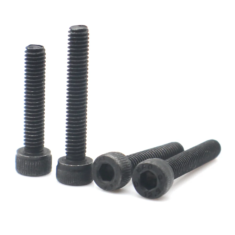 Hex Socket Allen Head Bolts Cylinder Cup Point Screws M2 M2.5 M3 M4 M5 M6 M8 M10 M12 Grade 12.9 Carbon Steel Full Thread 50-2pcs hexagon socket screw hex socket cap screw