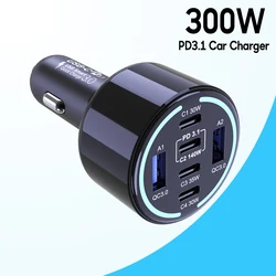 High - Power 6 - Port USB - C Car Charger with PD3.1 Fast Charging Capability - 300W Car Charger