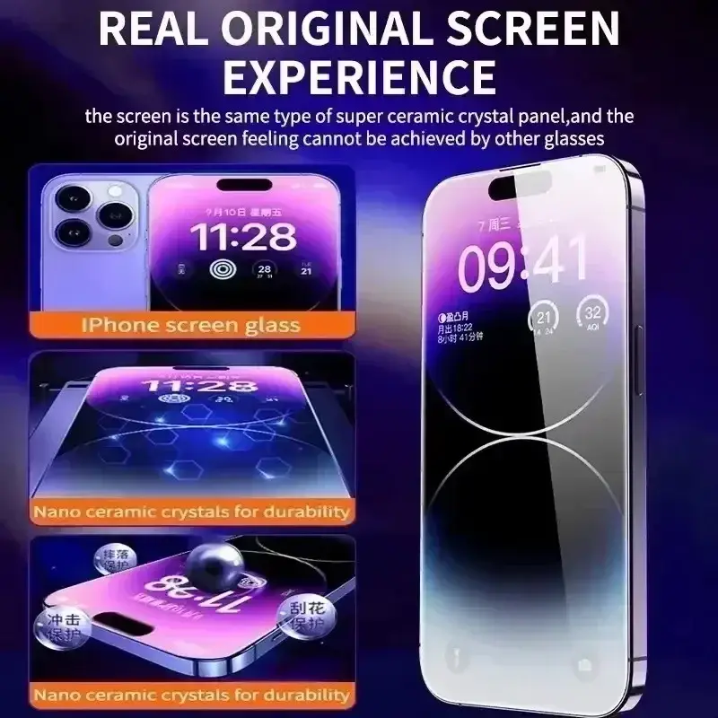 3Pcs Dust Free Installation Privacy Screen Protector For iPhone 16 15 14 13 12 11 Pro Max Mini XS X 17 15 16 Plus Anti-spy Glass - Image 4