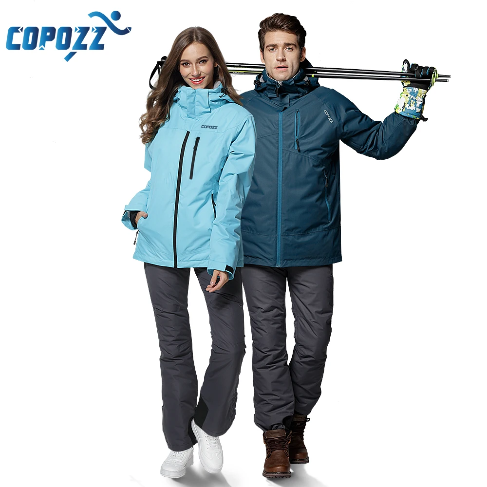 COPOZZ Winter Ski Pants Snowboard Pants Women and Men Outdoor Sports Pantalon Ski Female Hiking Trousers for Model Jacket