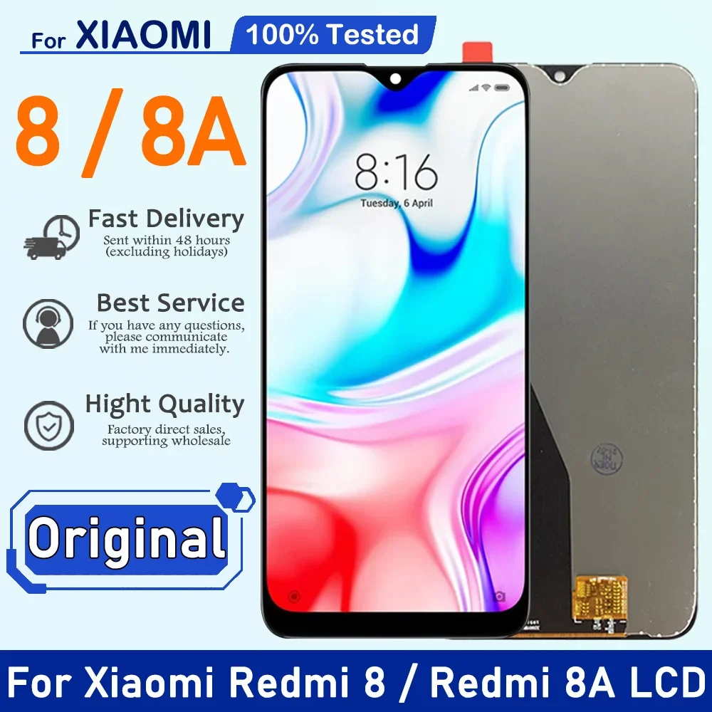 

ЖК-дисплей 6,22 дюйма для Xiaomi Redmi 8/ 8A MZB8458IN M1908C3KG, сенсорный экран с дигитайзером и рамкой для Redmi 8A, замена