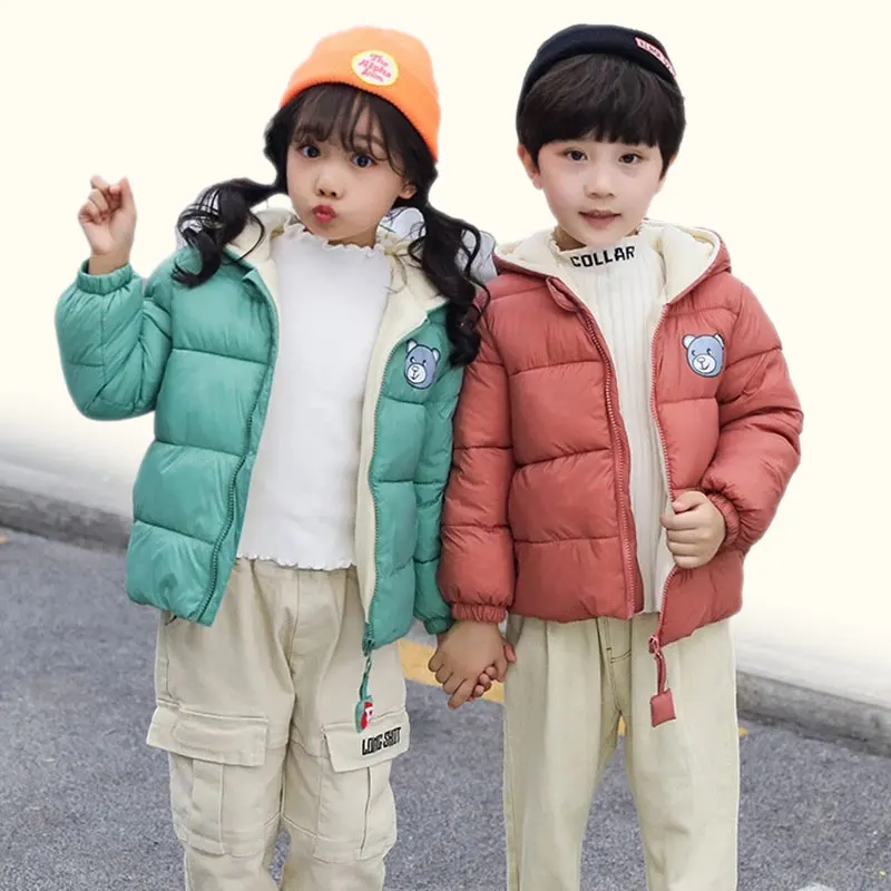 Kids Clothes Children's Jacket Coat Clothing Boy Girl Hooded Thicken Velvet Lining Keep Warm Down Jacket Children Clothing down jacket children jackets girls coat