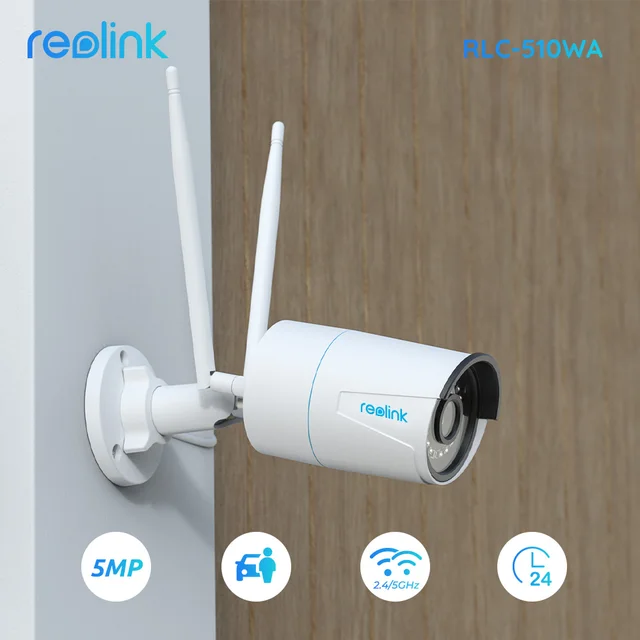 Reolink 5MP Human/Car Detection WiFi Camera 2.4G/5Ghz Night vision Onvif SD card slot 256GB Waterproof Smart Home Cam RLC-510WA 1