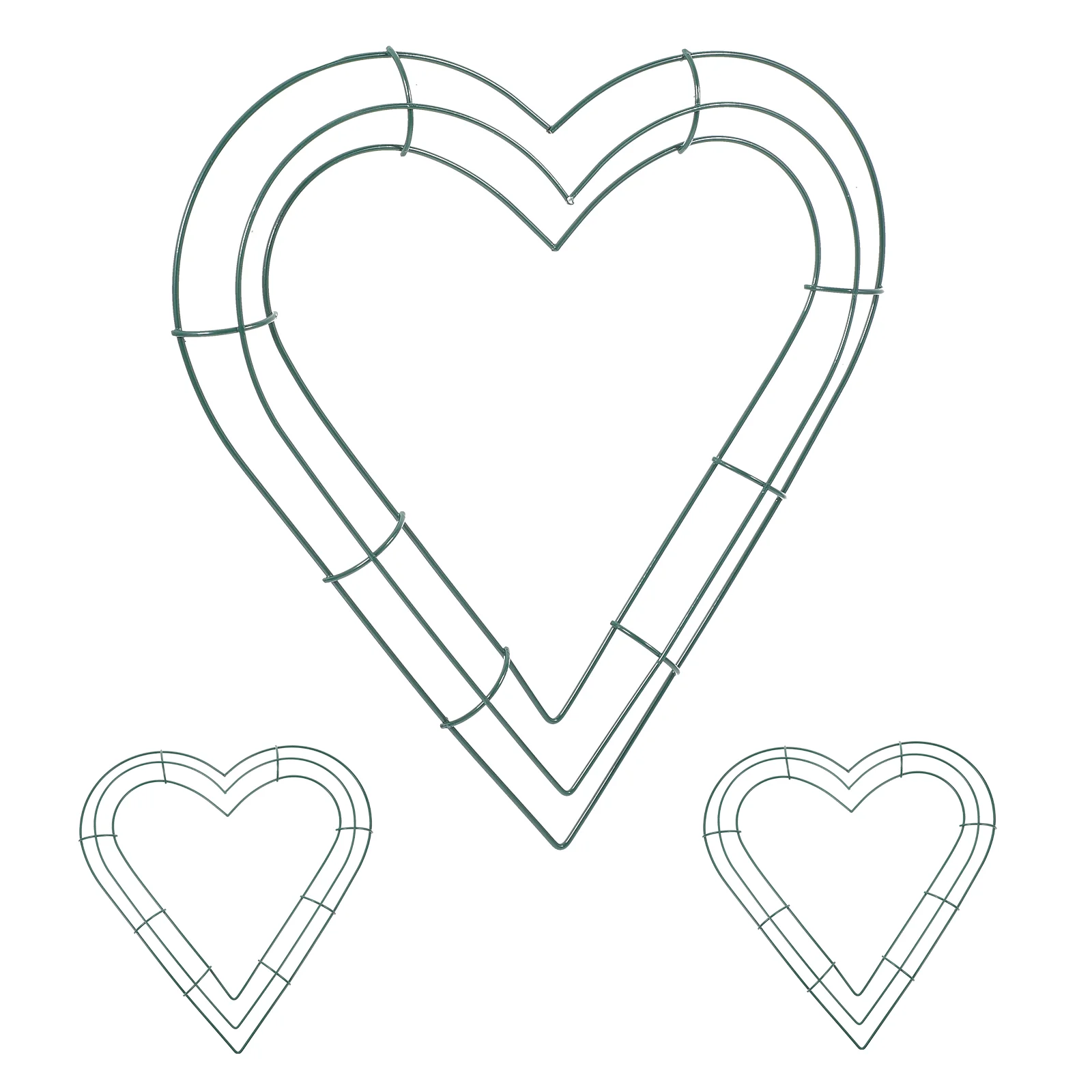 

3 Pcs Heart Shaped Wreath Rack Rings Lace Metal Frame Floral Making Tool Iron Supplies Artificial Ivy Screening Decor