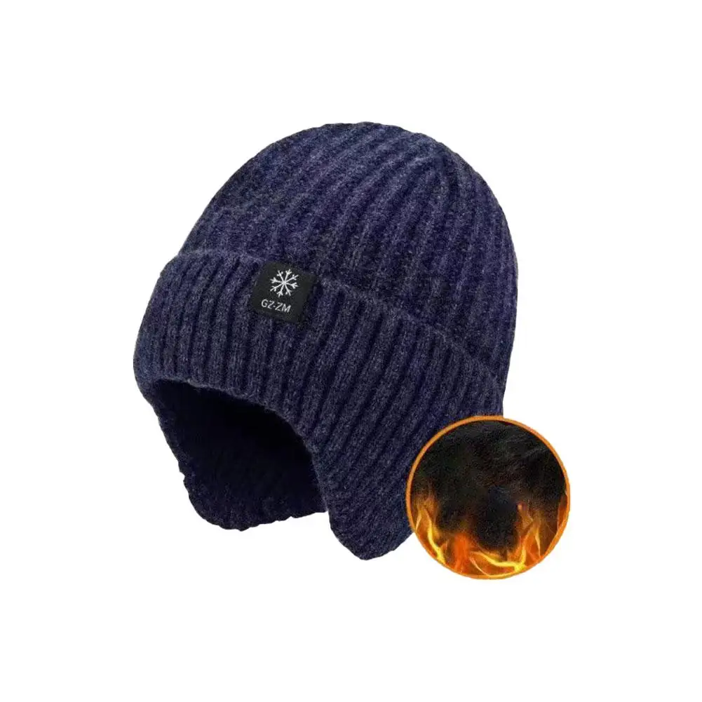 Winter-Mütze aus gestricktem Stoff für Erwachsene, Unisex, Skullies und Mützen – Detail 2
