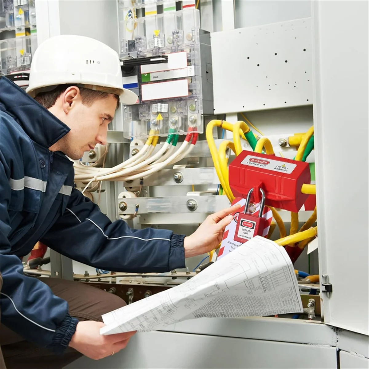 SEMOIC Lockout Tagout Kit Lock Out Tag Out Kits Electrical Lockout Kit,Electrical Tagout Kit Industrial