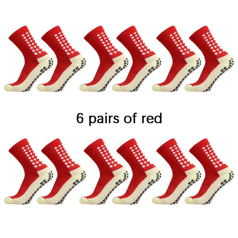 6 pairs Anti-skid Sports Socks with Adhesive Points Football Socks