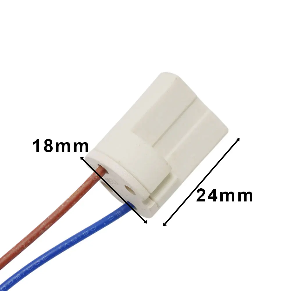 G9 Lamp Holder Light Pre-installed Cables Socket Solid Ceramic 10cm Supply Line 14cm 18mm Base 2A/250V Brand New