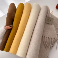 Luxury Winter 100% Wool Scarf Women Cashmere Handkerchief Warm Pashmina Female Shawl Solid Wrap Soft Bufanda Scarves Stole 2025 - Image 3