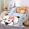 Cute Bubu and Dudu Series Blanket Cartoon Print Kids Warm Flannel Soft Comfortable Home Travel Blanket Bed Blanket Birthday Gift 2