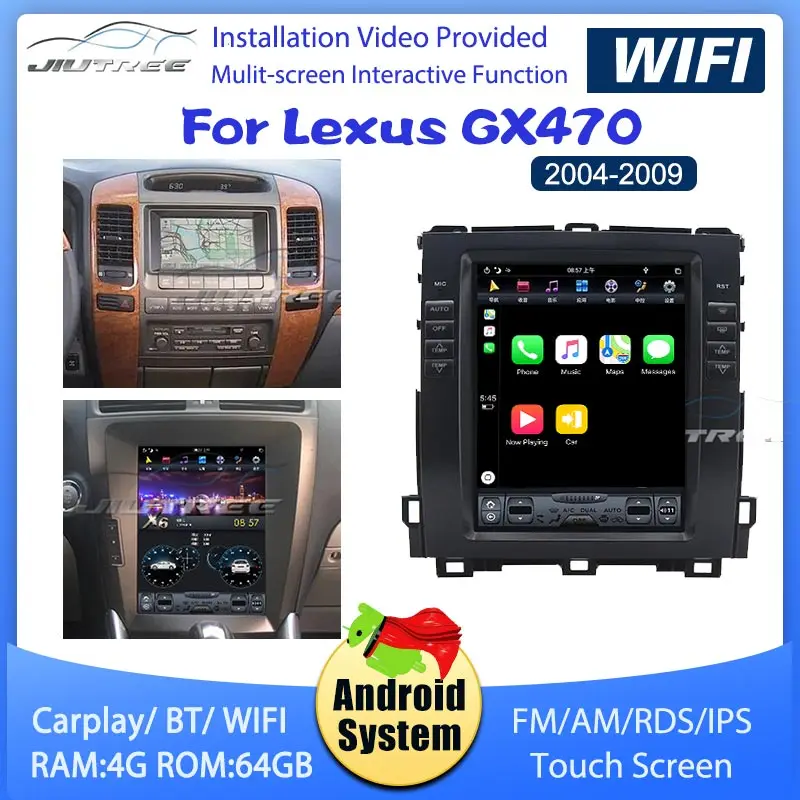 

10.4’‘Car Radio For Lexus GX470 2004-2009 Android GPS Navigation Tape Recorder Autoradio Multimedia Player Carplay
