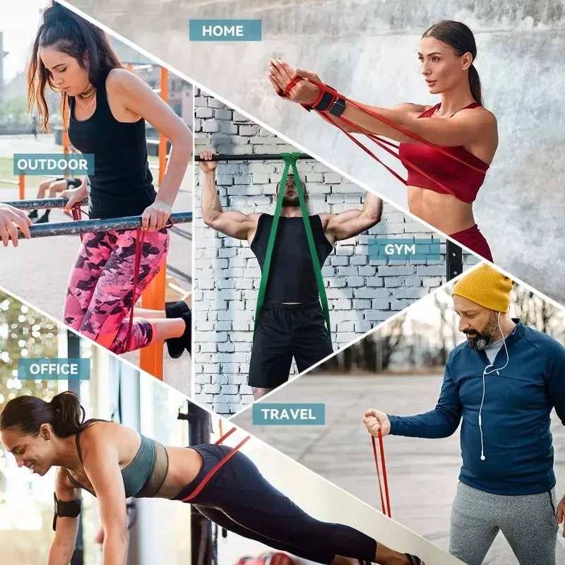 5~130lbs Fitness Resistance Band Bodybuilding Bar Boxing Agility Training Yoga Workout Gym Equipment Home Woman Man Pilates resistance bands,resistance band,resistance strap