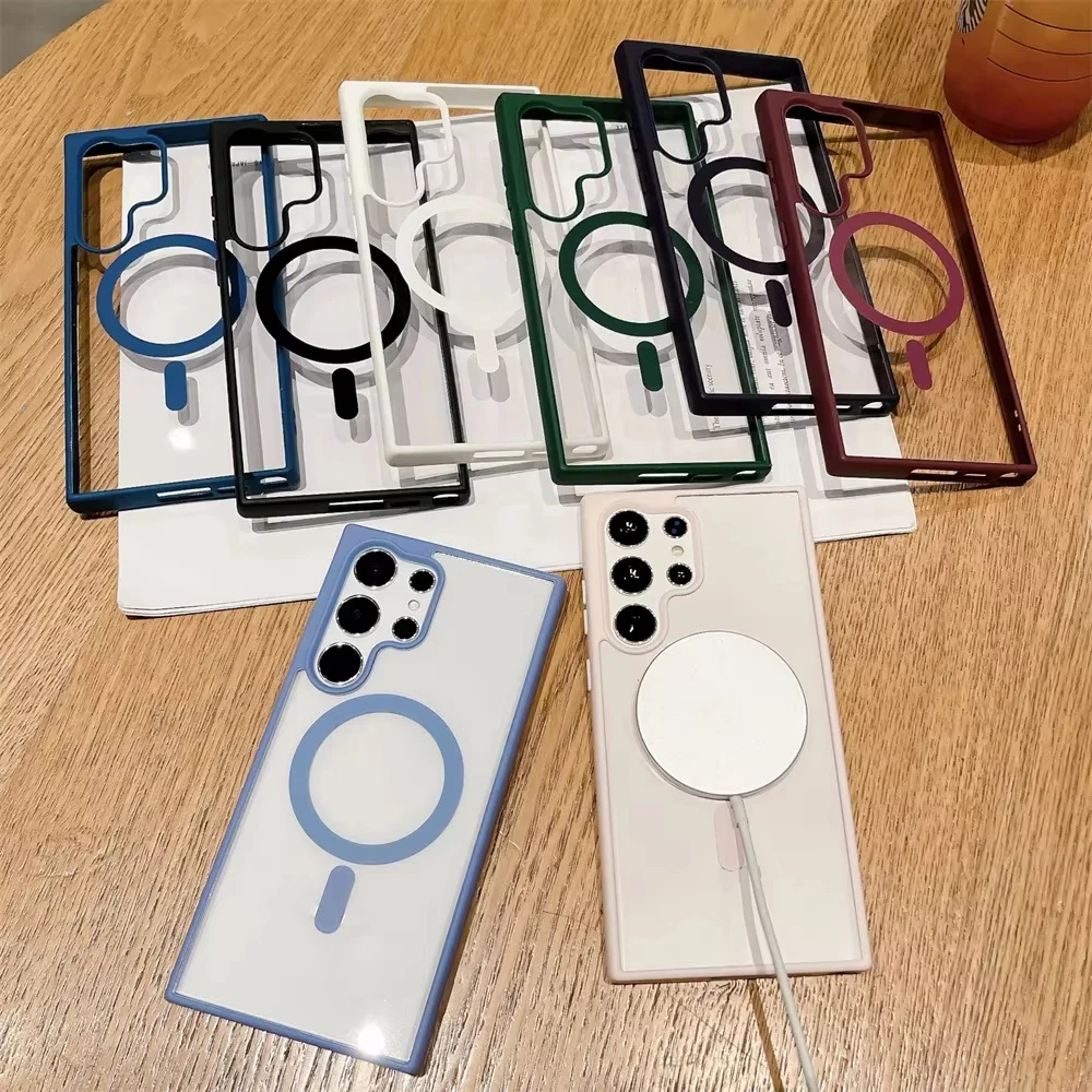 Magnetic Transparent Wireless Charging Phone Case with Matte Finish