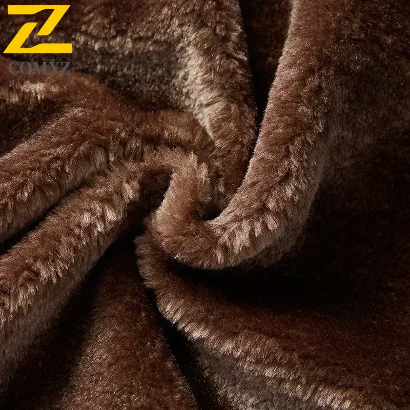 Fashion Warm Winter Mens PU Leather Jacket With Fur Collar Thicken Fleece Motorcycle Coat Casual Faux Leather Locomotive Jacket