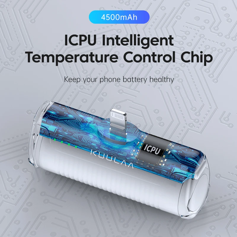Фото KUULAA Mini Power Bank 4500 мАч — портативное зарядное устройство для iPhone 15/14/13/12 Pro Max и Samsung/Xiaomi — внешний аккумулятор PowerBank №4