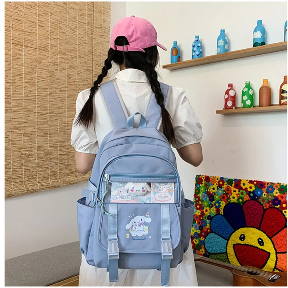

Kawaii Sanrio Bag рюкзак Kuromi Backpack 산리오 가방 Anime Cinnamoroll Casual Travel Bags Leisure Large Capacity Schoolbag Girl Gift