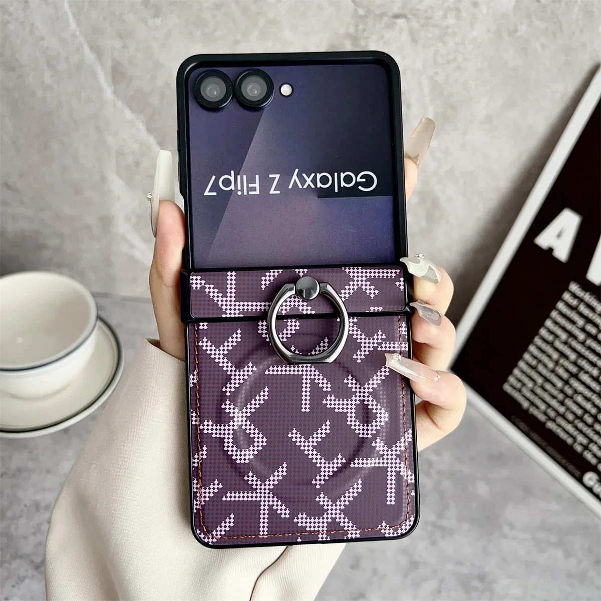Magnetic Ring Holder Phone Case with Shockproof Hinge Protection and MagSafe Compatibility