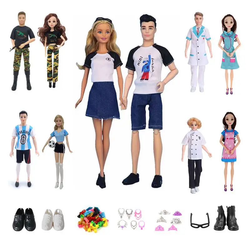 Boneca Acessórios para Barbie Ken, Kawaii Itens, Roupas de Moda para Homem  e Mulher, Brinquedos Infantis, Amante Desgaste, Jogo Infantil DIY, Novo,  Frete Grátis - AliExpress