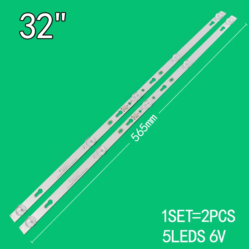 For 32 LCD TV TCL32D05-ZC22AG-16 CJ9W04 V4 08-32F6000-LPN002B LT-32T510R TCL 32S6500S 32S6500 32S5300 32S6400 32D1200 32D3000 led backlight strip 5 lamp for tcl 32s5300 32s6500 32s6500s mi 32 tv lcd l32m5 az tcl32d05 zc22ag 11 lvw320csdx 6v gic32lb37