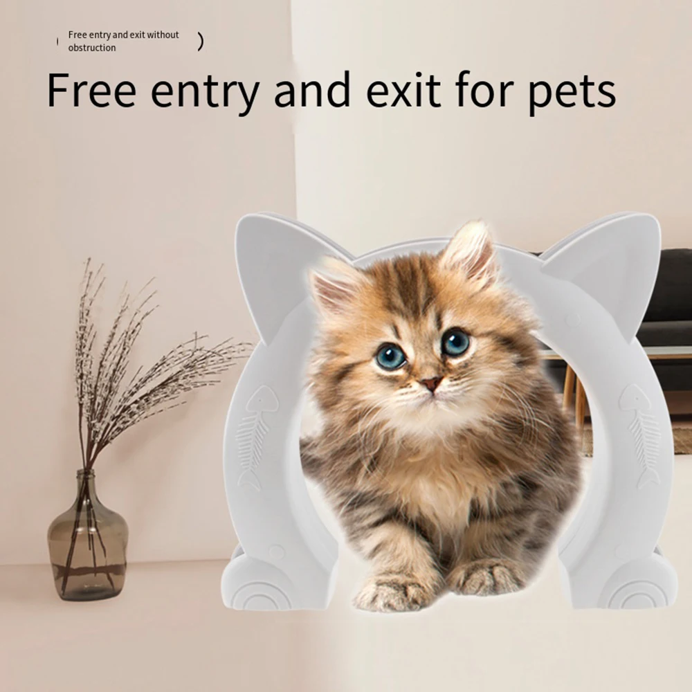 

Pet Cat Door Cat Hole Dog Door Can Control The Direction Of Free Access Pet Fishbone Cat Ear Door Cat Kennel Cat Flip Cat Door