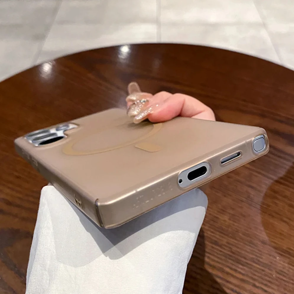 Luxury MagSafe Slim Matte Clear Magnetic Phone Case