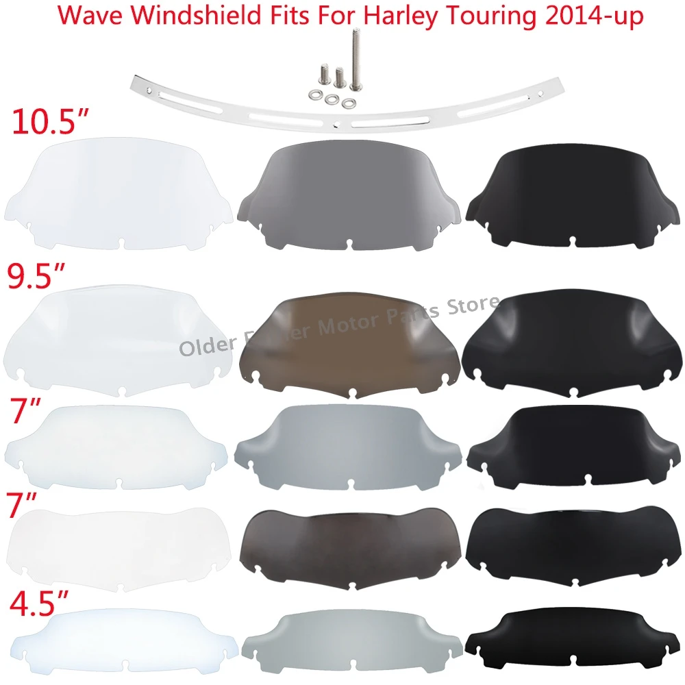 Moto 4.5 "7" 9 "10.5" Parabrezza Carenatura Parabrezza Copertura Per Harley Touring Electra Glide Street Glide Flhx Flht 2014-20