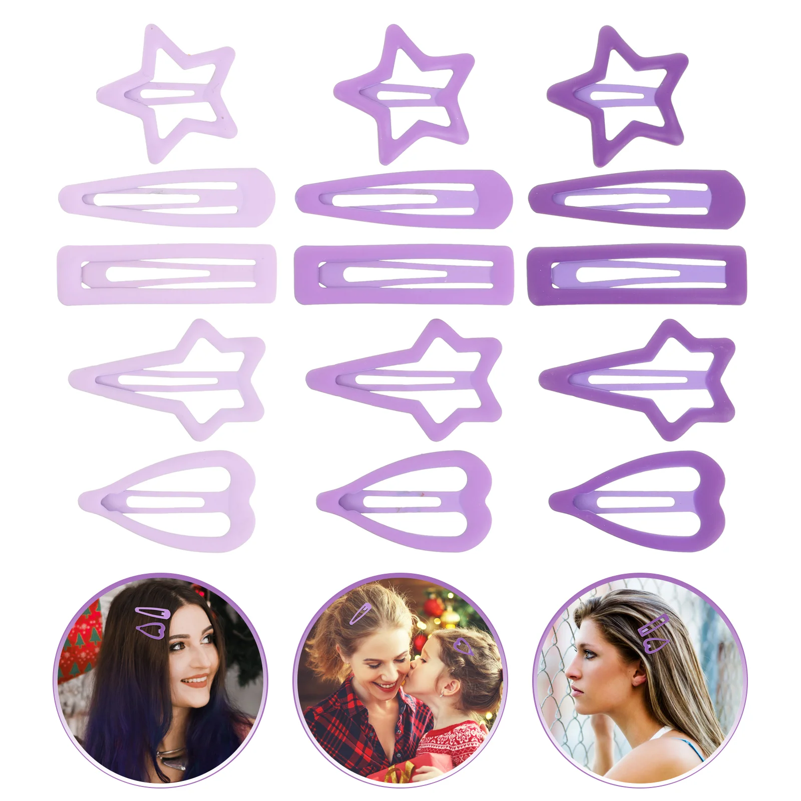 

15 Pcs Barrettes for Thick Hair Hairpin Pentagram Clips Girls Small Broken Snap