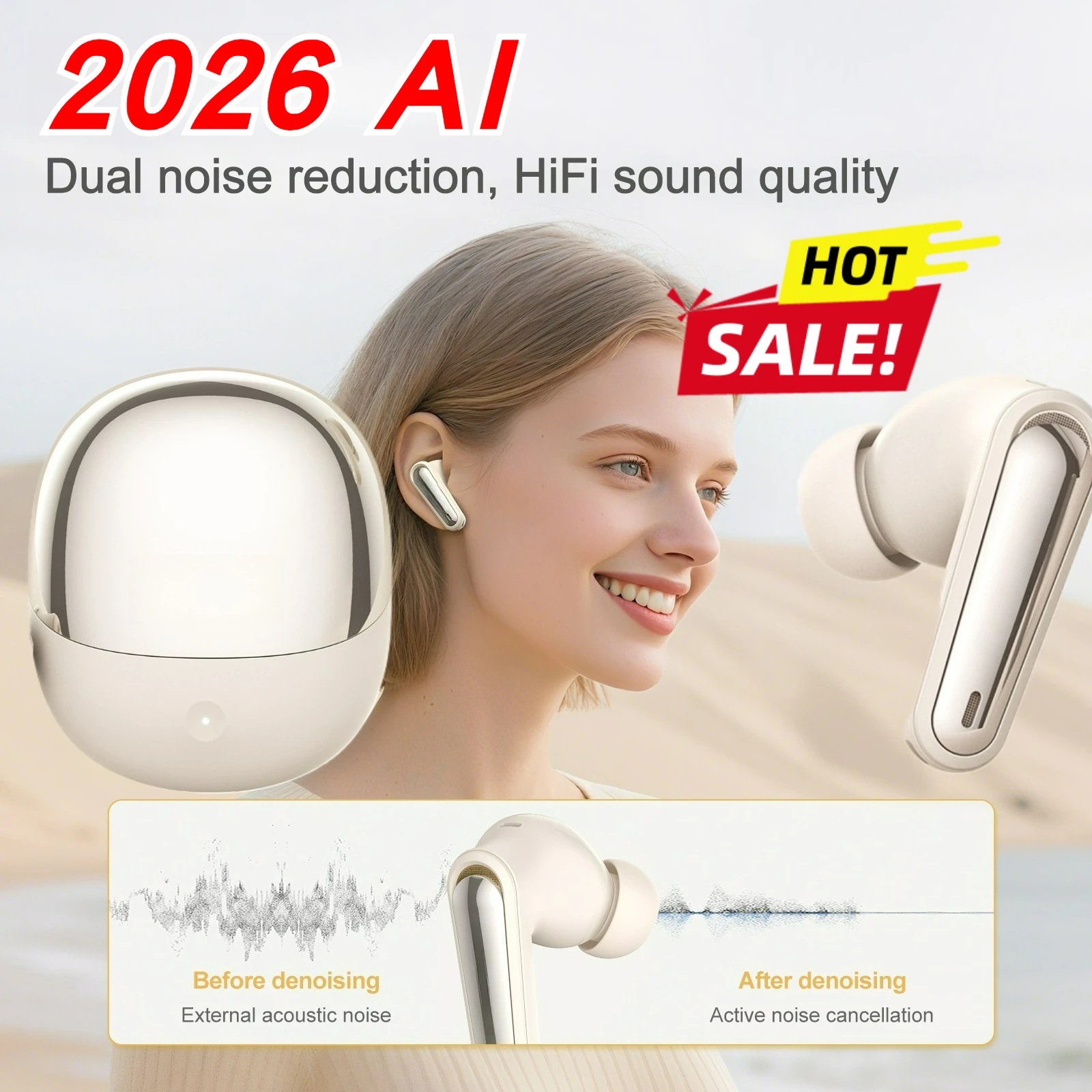 Durable Smart Dual Mode Headset Perfect for Online Gaming and International Calls with Instant AI Translation High Quality