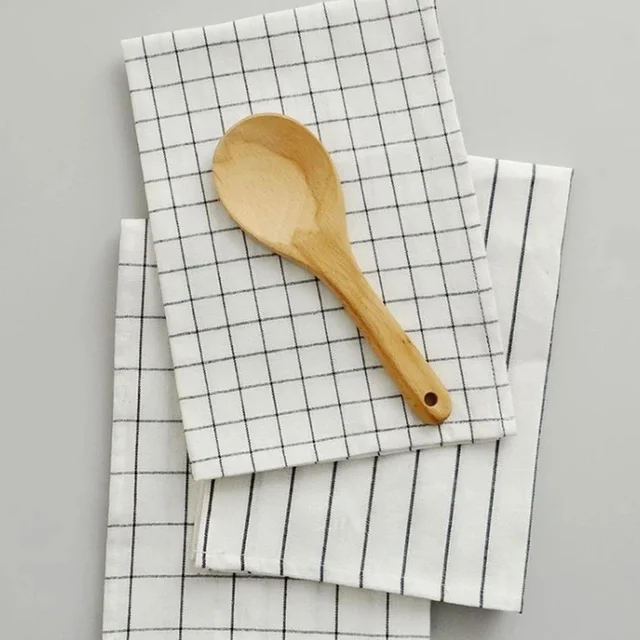 1 Db Pamut Tea Törölköző Asztal Szalvéták Minta Fekete -Fehér Abszorbens Ruhával 60Cmx40Cm - Image 2