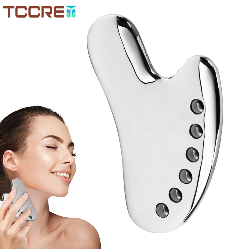 Stainless Steel Face Care Massager Facial GuaSha Board Tool Beauty Health Heart-shaped GuaSha Board for Anti Wrinkle, Anti Aging